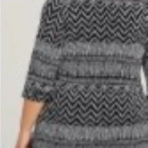 Cato Black and White Chevron Tunic - Picture 3 of 4